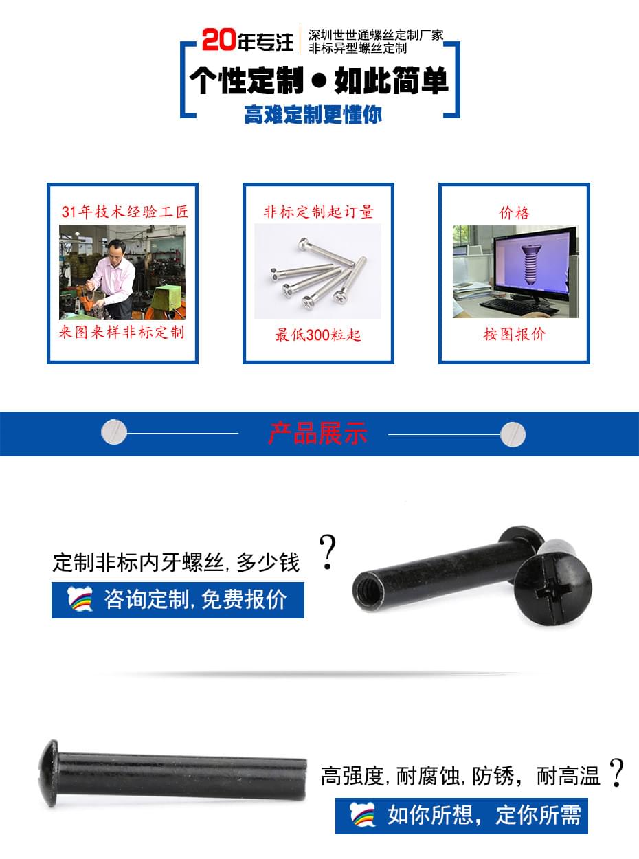十字盤頭內牙螺絲